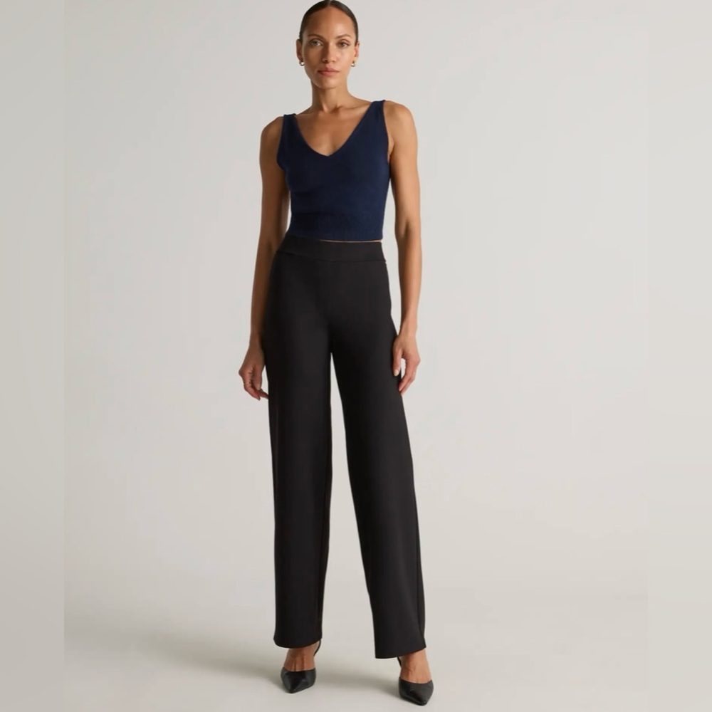 Quince Ultra-Stretch Ponte Wide Leg Pants